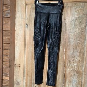 SPANX Sleek Jet Black Moto Leggings